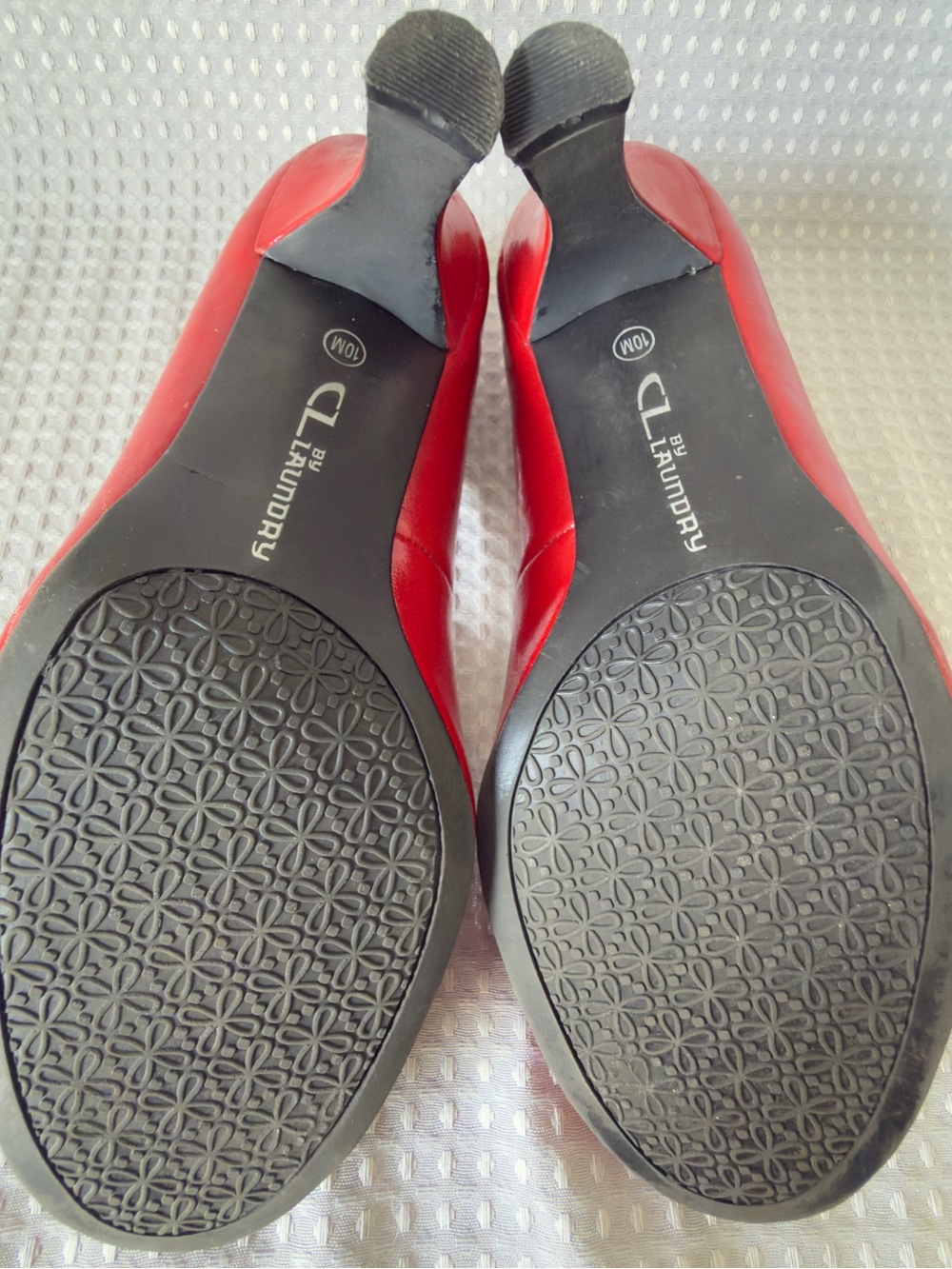 CL By Laundry Red Pumps Heels Bow Kitten Plaid Lining Women’s Size 10M Classy - Picture 5 of 11